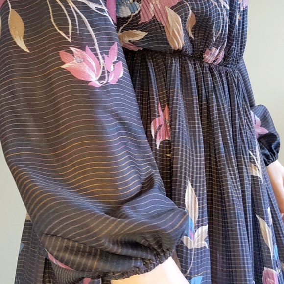 Vintage Blouson Floral Midi Dress - Picture 7 of 11